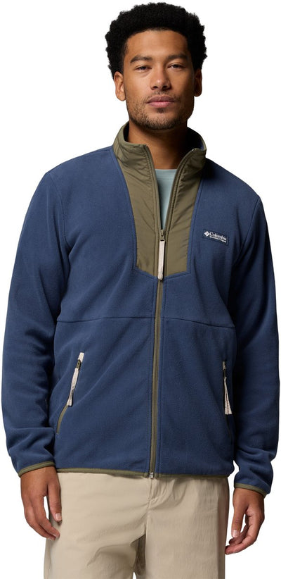 Maglione outdoor da uomo in pile con zip intera Columbia sequoia grove™ - montagna scura, verde pietra