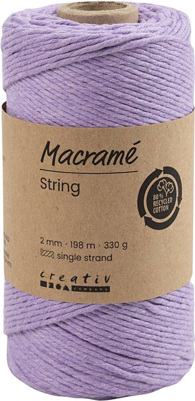 Creative Company Macrame Cord Purple, 198m