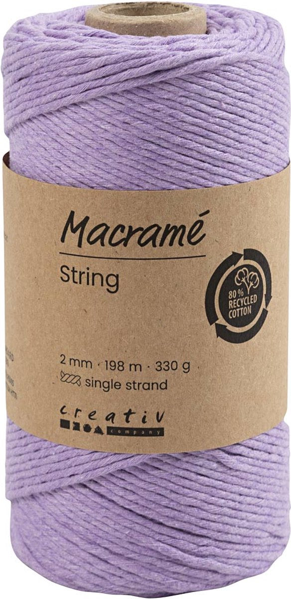 Creative Company Macrame Cord Purple, 198m