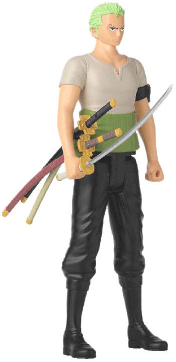 Bandai - anime heroes - one piece - anime heroes mega 30 cm zoro figure - large articulated figure - roronoa zoro manga figure - one piece official license - toys for children 4+ - 38332