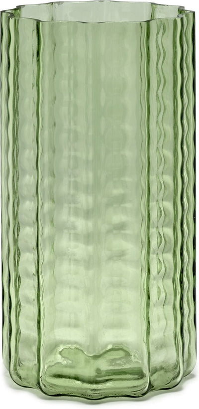 Serax - ruben deriemaeker olas - jarrón - verde transparente - 15 ø - h 28cm - 1,83kg