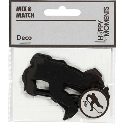 Etichetta aziendale Creativ, giocatore di hockey su ghiaccio, misura 54x64 mm, nero, 10 pezzi 1 scatola