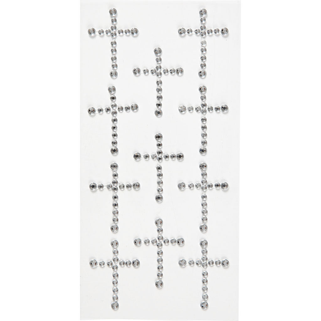 Creativ company rhinestones, size 35x25 mm, silver, 11 pieces, 1 box