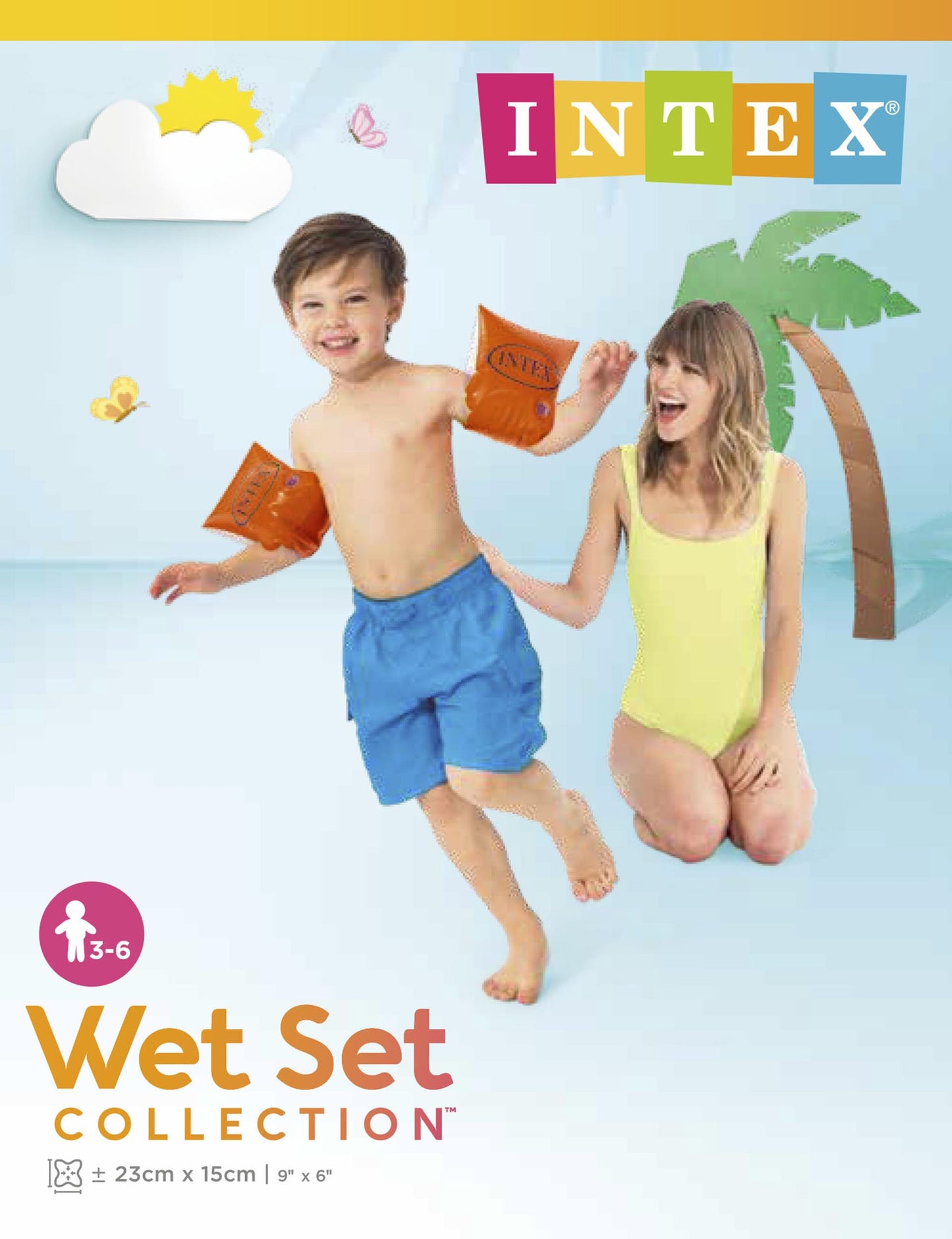 Pulseras de natación intex naranja talla s