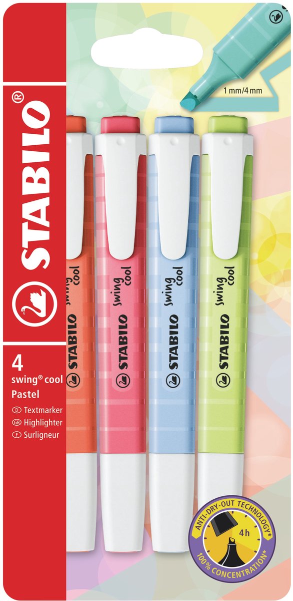 STABILO Swing Markers pastel frío, 4st.