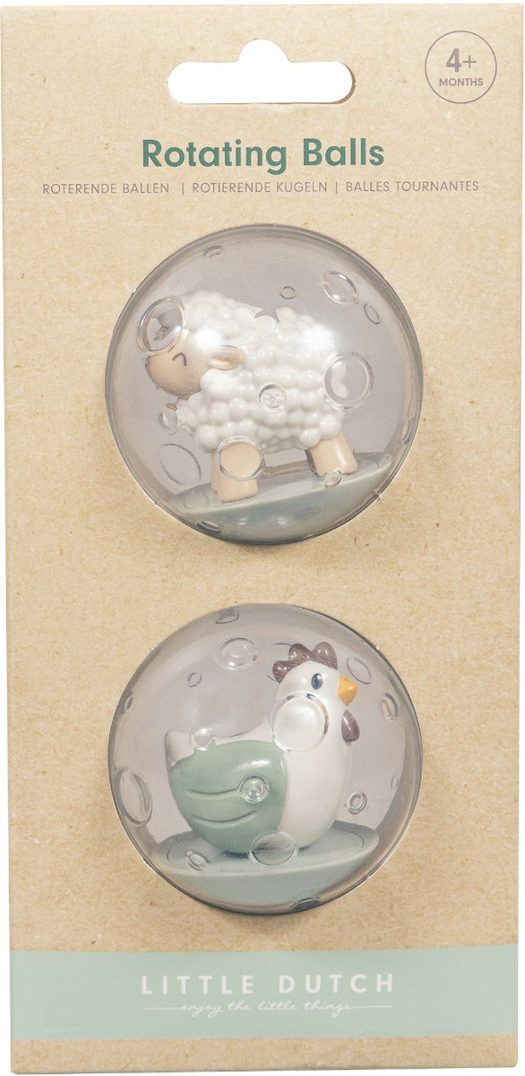 Piccole palline rotanti della fattoria olandese, set di 2