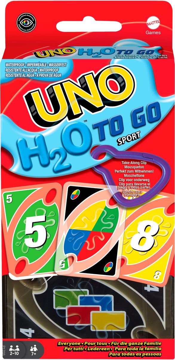 Mattel games uno h2o to go - juego de cartas