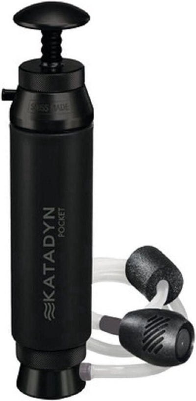 Línea táctica de filtro de agua de bolsillo Katadyn - filtro de agua portátil - para acampar, aventuras de supervivencia al aire libre - sistema de filtrado de agua - filtro de agua potable - filtración profunda - negro