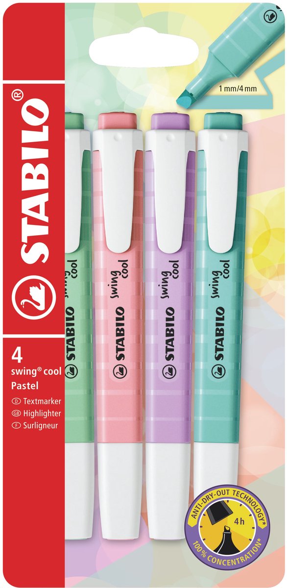 STABILO Swing Markers pastel frío, 4st.