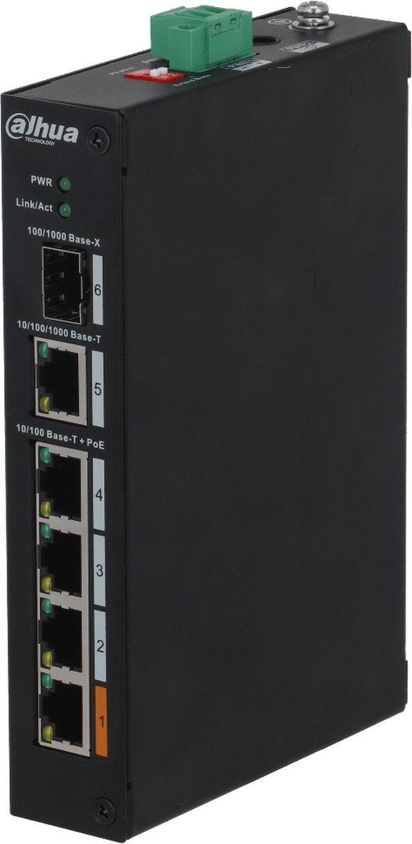 Dahua pfs3106-4et-60-v2 802.3af at power over ethernet switch met 4 poorten