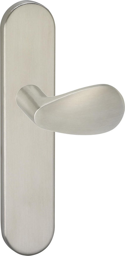 Maniglia per porta Impresso - derby - per interni - ovale - scudo per porta - acciaio inox - 2 pezzi
