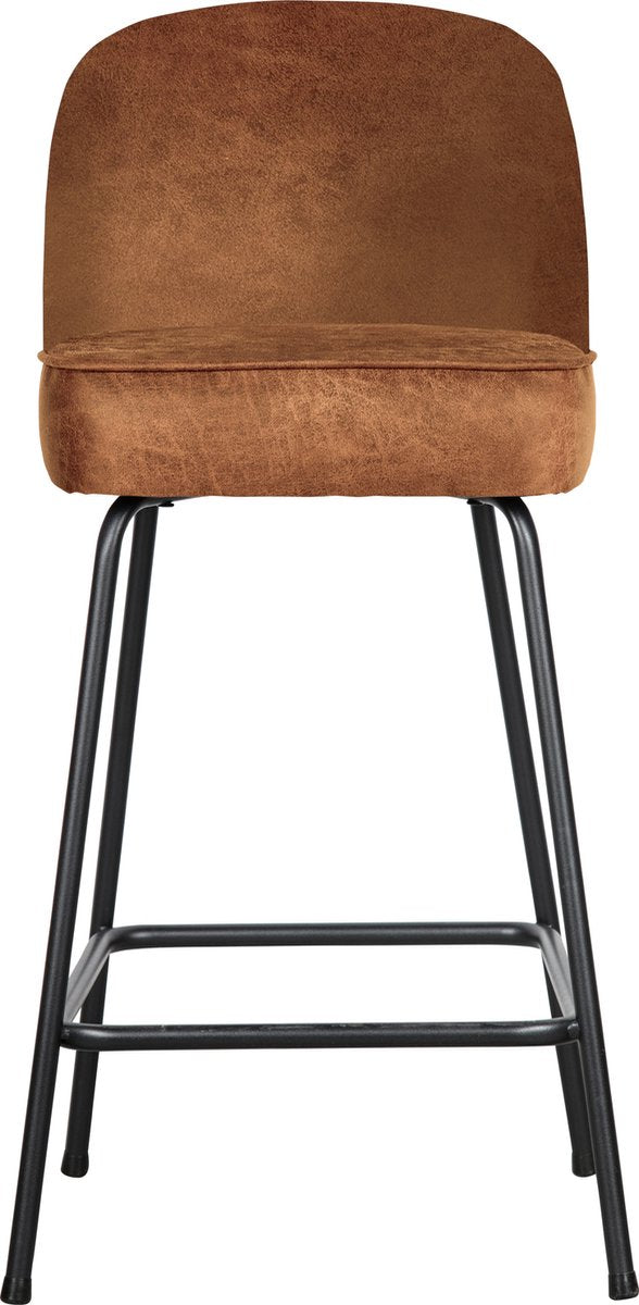 Woood vogue barstoel 65 cm - recycle leer - cognac - 89x50x55