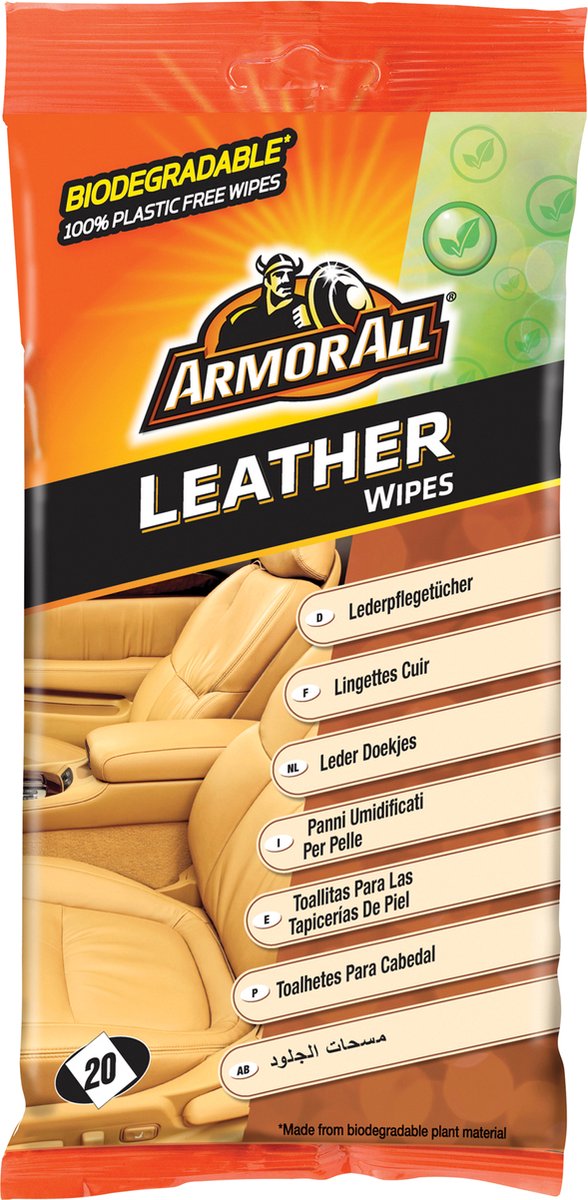 Armor all salviette detergenti bio pelle 20 pezzi