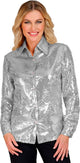 Blusa Widmann con paillettes argento lucido da donna