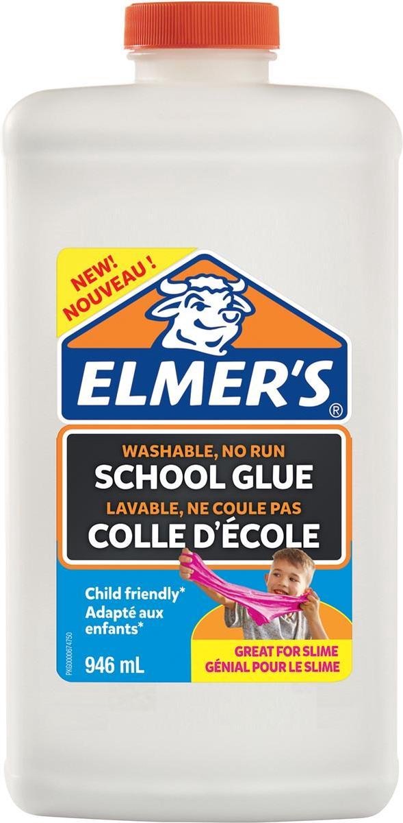 Pegamento pva blanco de Elmer | 946ml | lavable y apto para niños | ideal para hacer limo y manualidades
