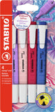 Stabilo Swing Cool - evidenziatore - perfetto per i viaggi - Naturecolors Wildflower - custodia con 4 colori