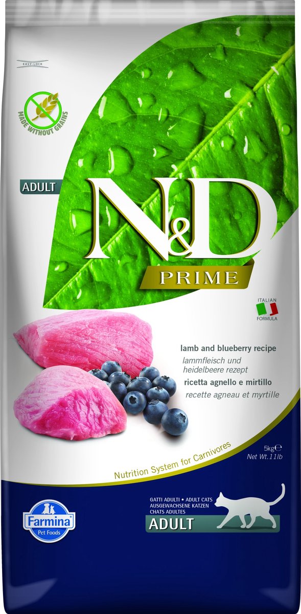 Farmina n d prime serie - kat droogvoer - lam blauwe bes - volwassen - 5kg