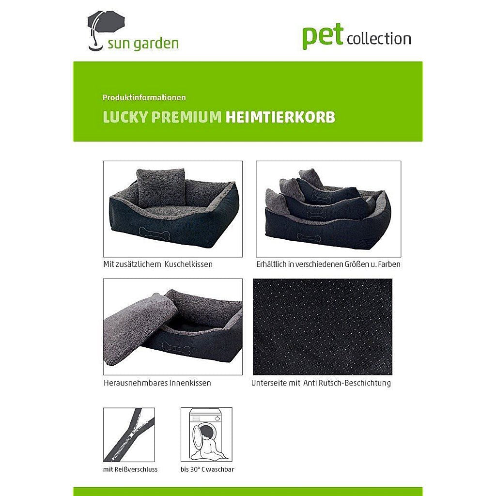 Sun Garden Sun Garden Luxury Dog Bed Lucky + Cushion 59x67x20 cm Beige marrón