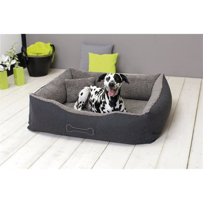 Sun Garden Garden Garden Canke di cani di lusso Lucky + Cushion 59x67x20cm Grigio