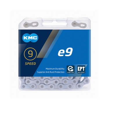 KMC E9 EPT Cadena de bicicletas 136 Platería Plata