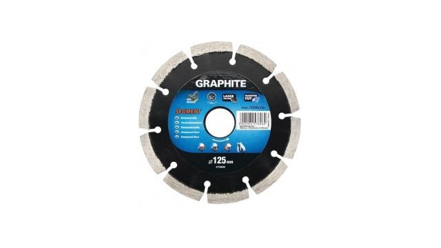 Graphite Graphite 57H608 Diamond Disk 180x22x8.0x2.4 mm, segmento, láser, MPA EN13236