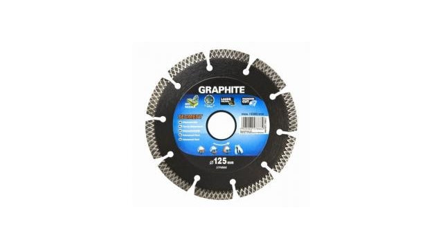 Graphite Graphite 57H868 Diamond Disk 230x22x8.0x2.5 mm, segmento tipo X, láser, materiales duros MPA EN13236