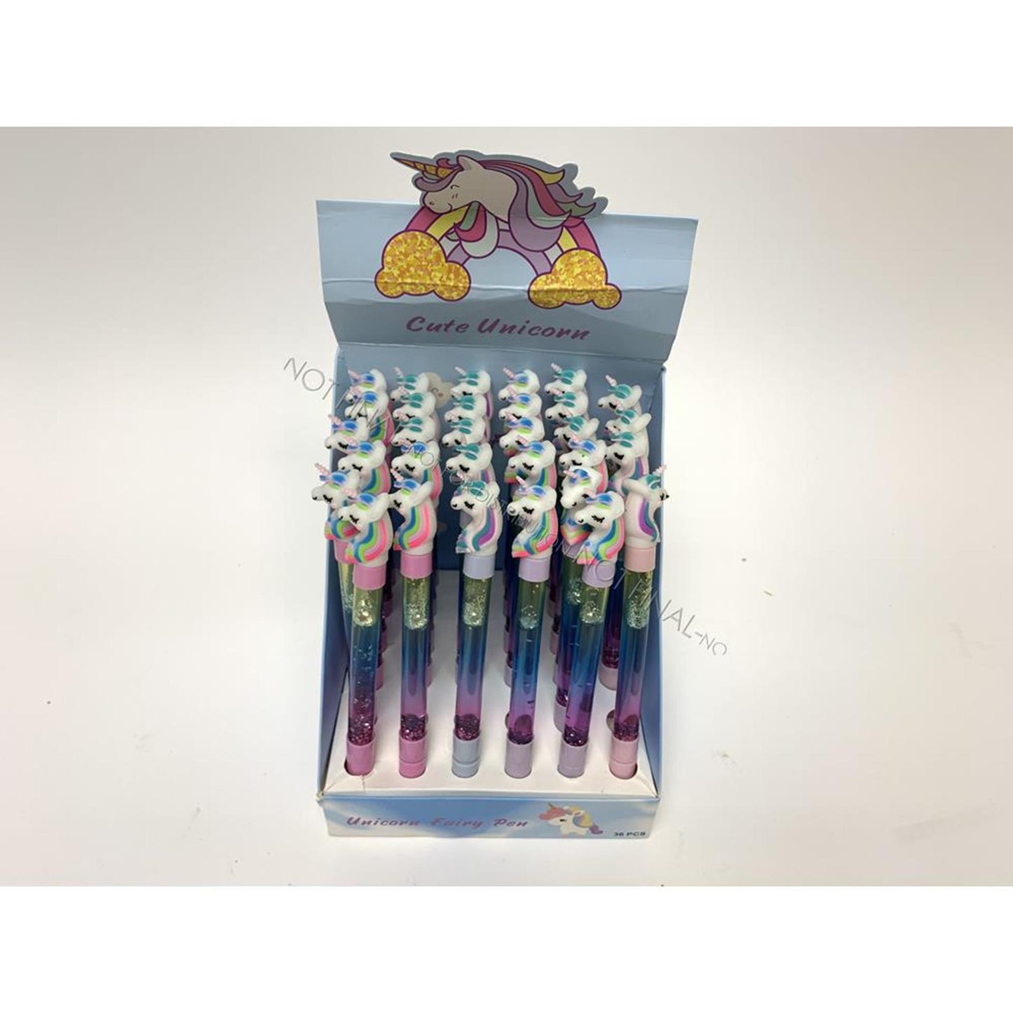 bolígrafo de unicornio con brillo, 15 cm