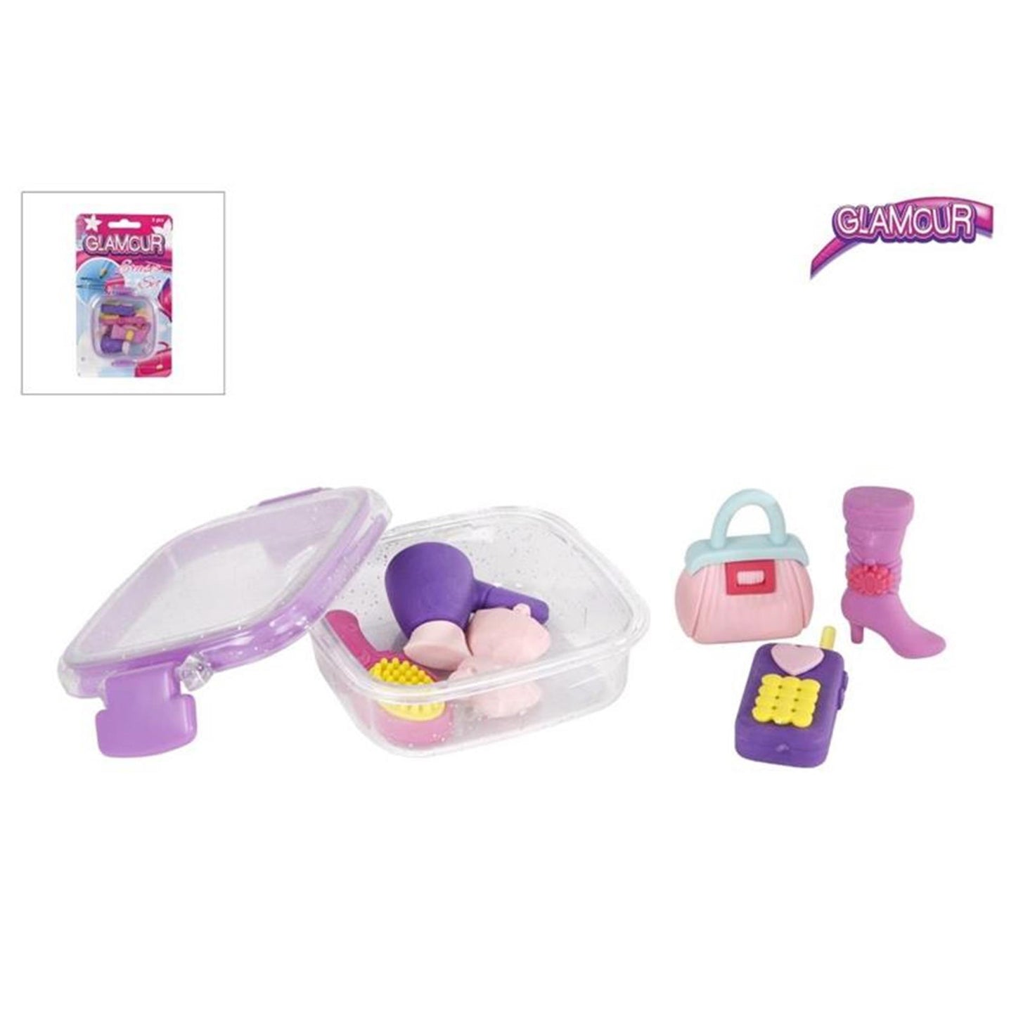 Gomas de borrar Glamour Girls de 8 piezas