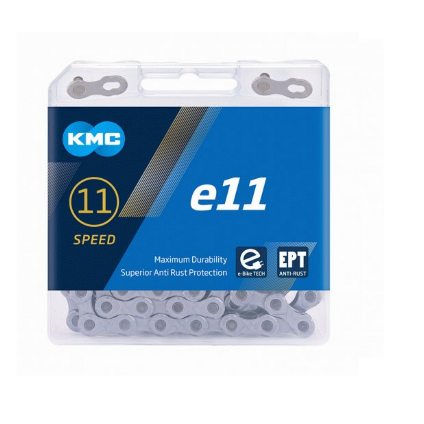 KMC E11 Cadena de bicicletas EPT 1 2x11 128 Plata