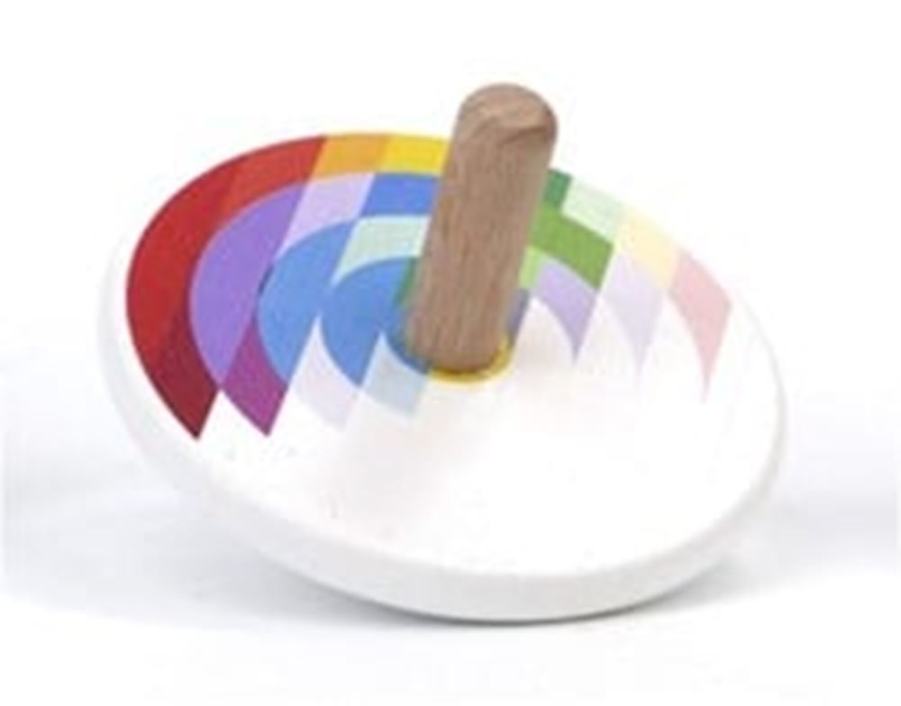 Bajo eco de peonza de madera. 7x7x5,7cm. 3+