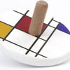 Bajo peonza de madera Mondrian. 7x7x5,7cm. 3