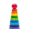 Bajo houten stapelpiramide groot. 10 del