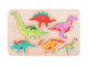 Bajo clasificador de dinosaurios en madera.