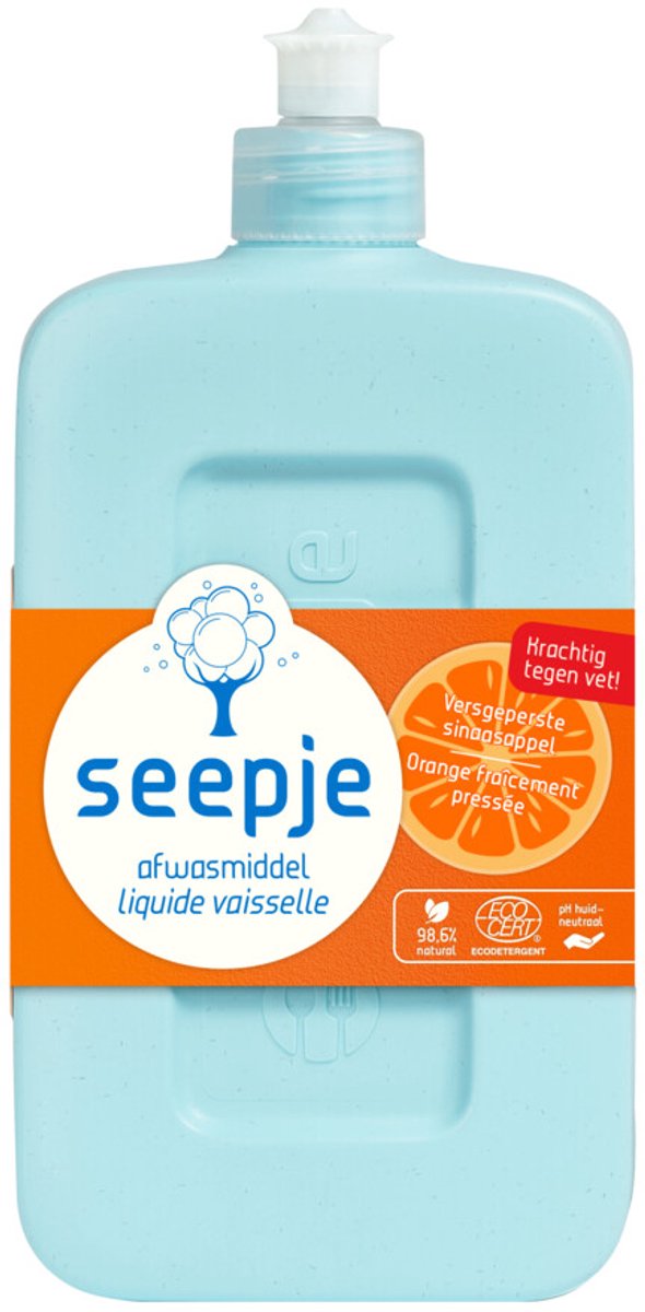 Seepje dishwashing liquid freshly squeezed orange scent - 8 x 500 ml - value pack