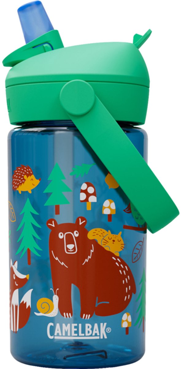 Borraccia Camelbak Thrive Flip con cannuccia per bambini - 400 ml - con cannuccia - borraccia - blu (foresta amichevole)