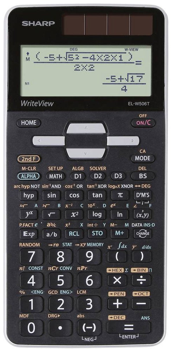 Calcolatrice scientifica Sharp - elw506tgy - nera - 1x batteria LR44 - sh-elw506tgy
