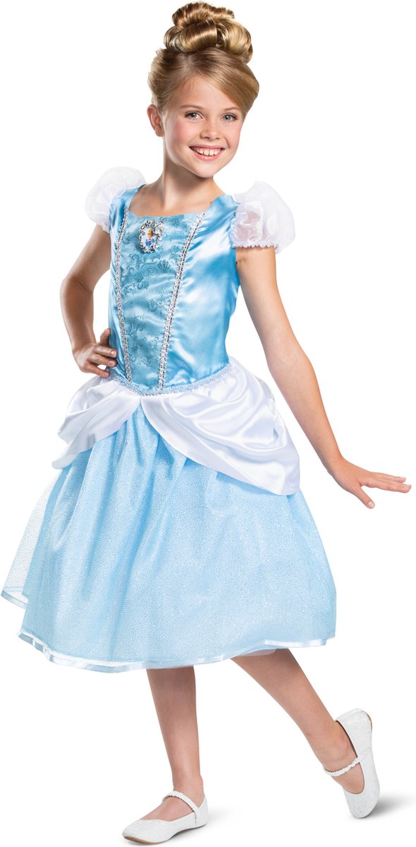 Disfraz princesa disney - cenicienta, cenicienta deluxe, talla m (7-8 años), niña