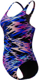 Costume da bagno sportivo intero da donna Speedo hyperboom con stampa medaglia - nero rosa