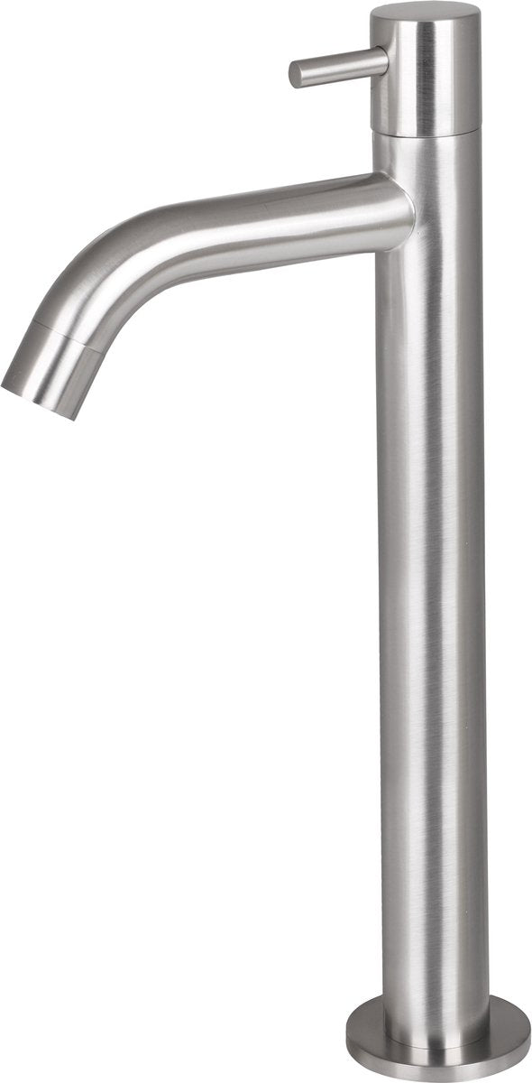 Differnz wastafelkraan - koudwaterkraan - hoog - 28.5 x 11.5 cm - mat chroom