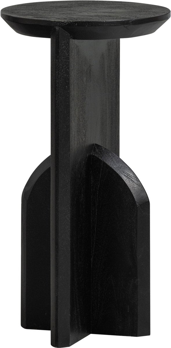 Mesa auxiliar estrecha Woood kioni - madera de acacia - negro - 58x30x30 cm