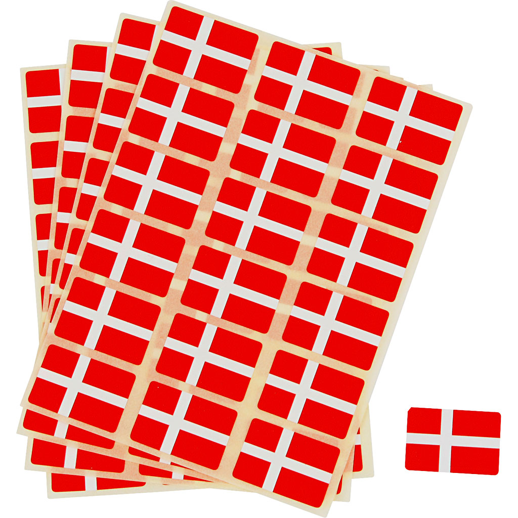 Creativ company flag, size 15x22 mm, 72 pieces 1 box, Denmark