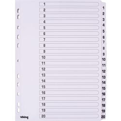 Pestañas mylar office depot carton a4 170g blanco 1-20 11 agujeros