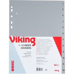 Tabbladen od pp a4 1-12 grijs 11-gaats 120 micron