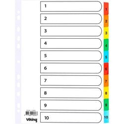 Tabbladen mylar office depot karton a4 170g geassorteerd 1-10 11 gaten