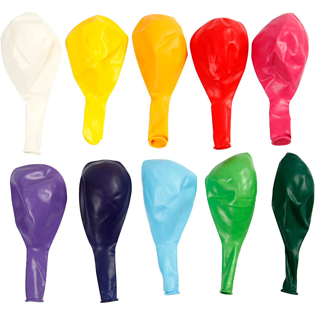 Creativ company balloons, round, d 23 cm, various colors, 10 pieces 1 box