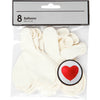 Palloncini aziendali Creativ, cuore, bianchi, 8 pezzi 1 scatola