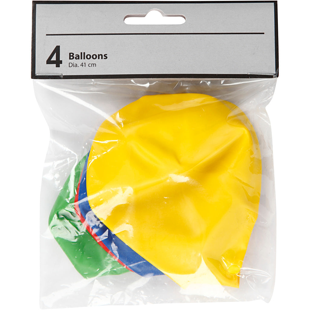 Palloncini azienda Creativ giga d 41 cm blu, verde, rosso, giallo, 4 pezzi 1 scatola
