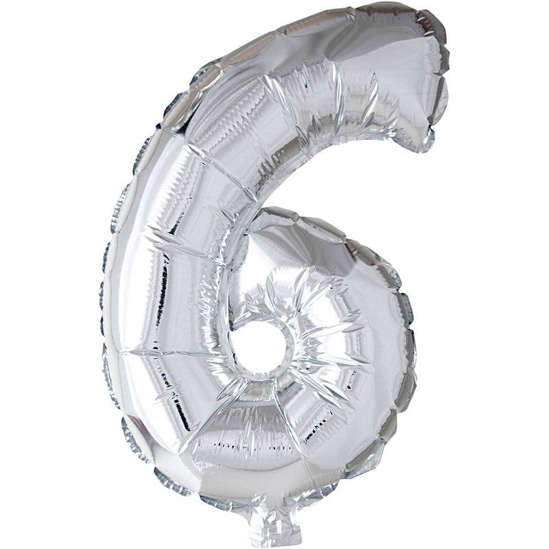 Palloncino foil Creative Company, 6, h: 41 cm, argento, 1 pezzo