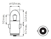 Lámpara Bosma 6V 1.2W BA7S - afbeelding 2