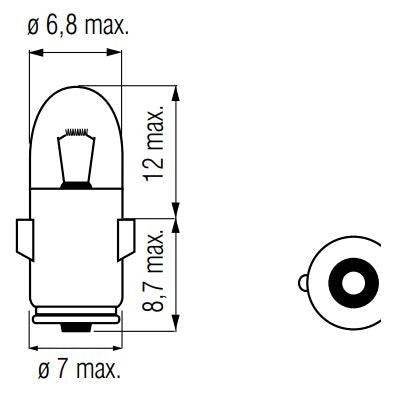 Lámpara Bosma 12V-1.2W BA7S